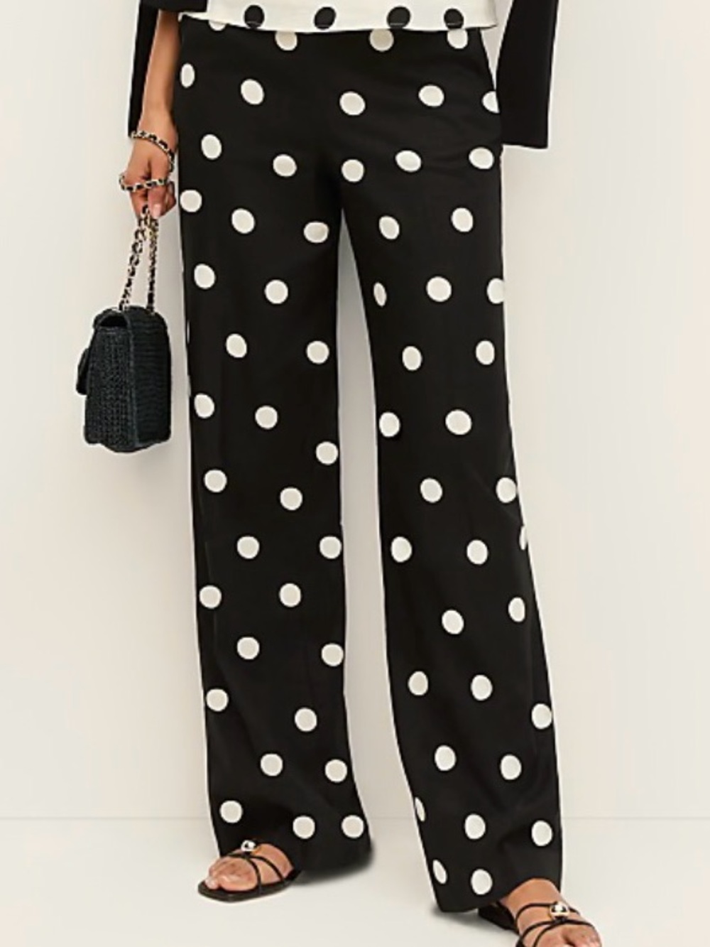 Ann Taylor Polka Dot Linen Wide Leg Pants NWT
